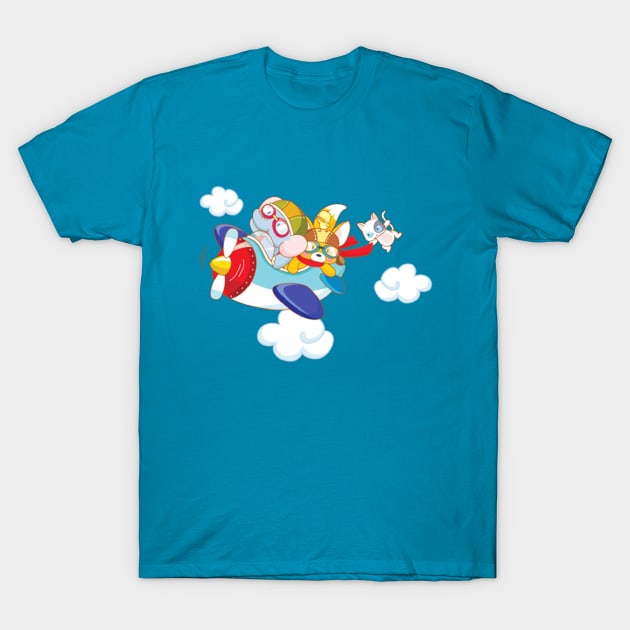 animals flying together T-Shirt by adamanartwork